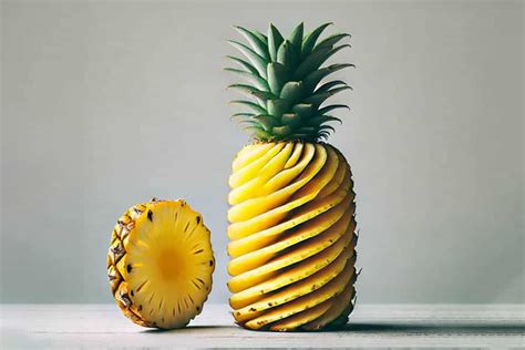 Whole Slice Pineapple And Spiral Slice： Pineapple Two Forms Of