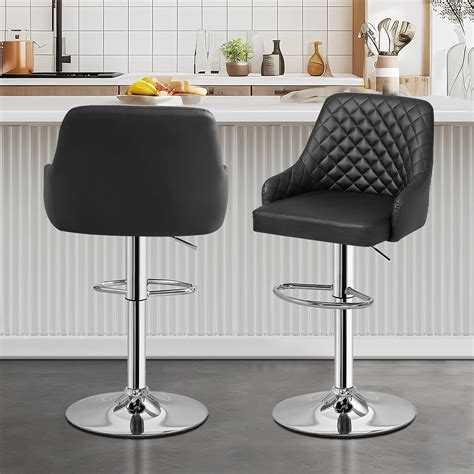 amazoncom vecelo adjustable bar stools set   bar height stools