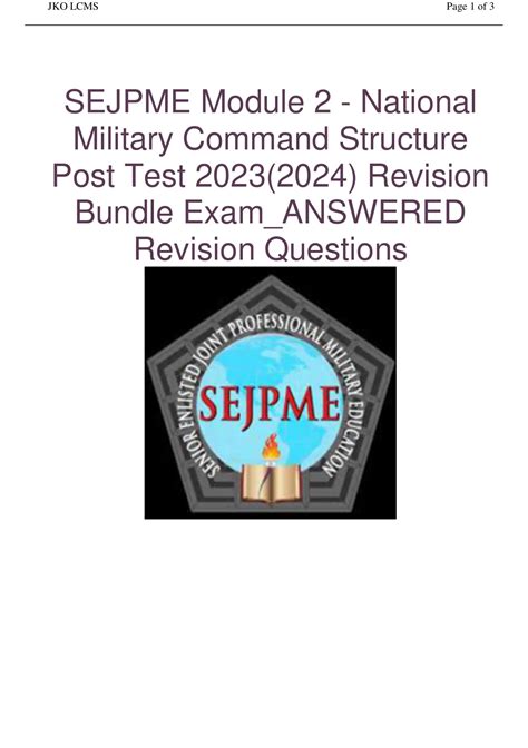 Sejpme Module National Military Command Structure Post Test