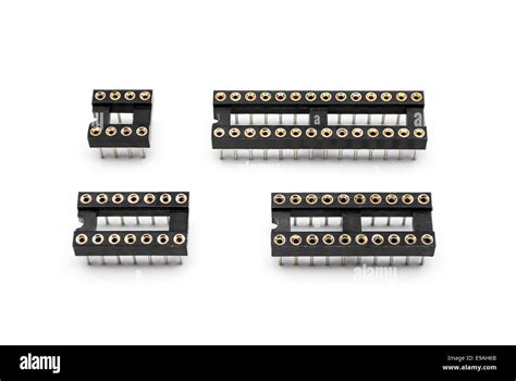 Round Hole Pin Ic Sockets Stock Photo Alamy