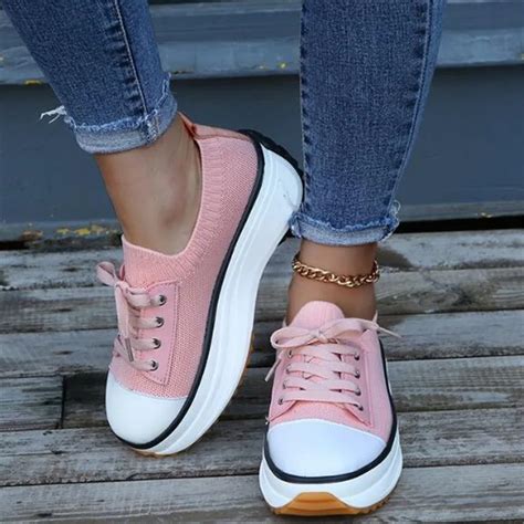 Spring New Lace Up Womens Vulcanize Shoes Fashion Breathable Mesh