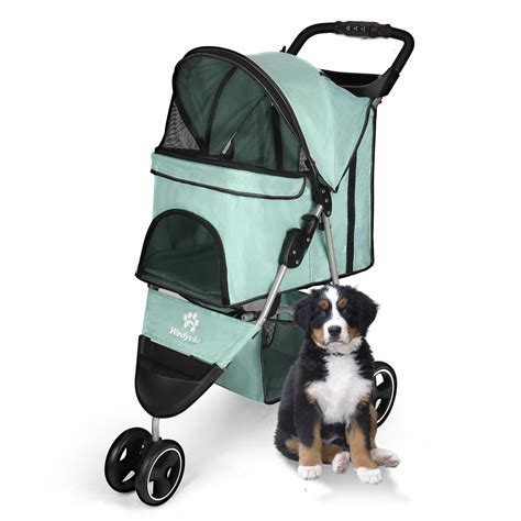 Wedyvko 3 Wheel Pet Folding Dog Stroller Large Capacity 360