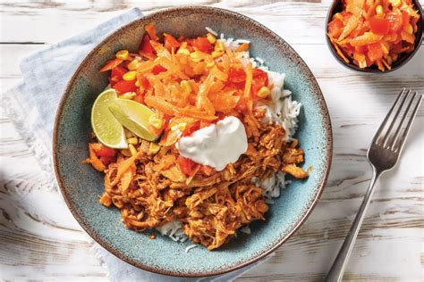 Pulled Mexican Chicken Rice Bowl Recipe Hellofresh