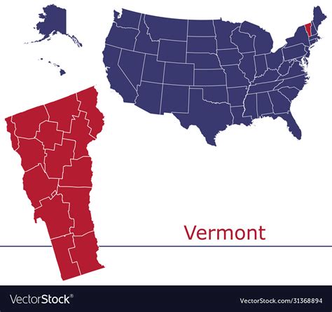 Vermont Counties Map