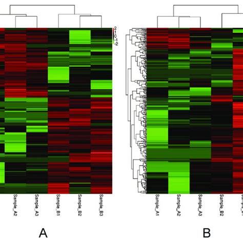 Heat Maps A And B Of Hierarchical Clustering Analysis Depicting The