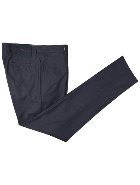 Kiton Blue Wool Dress Pants Isuit