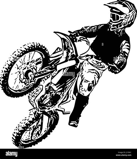 Abstract Ilustration Of Extreme Motocross Racer By Motorcycle Stock