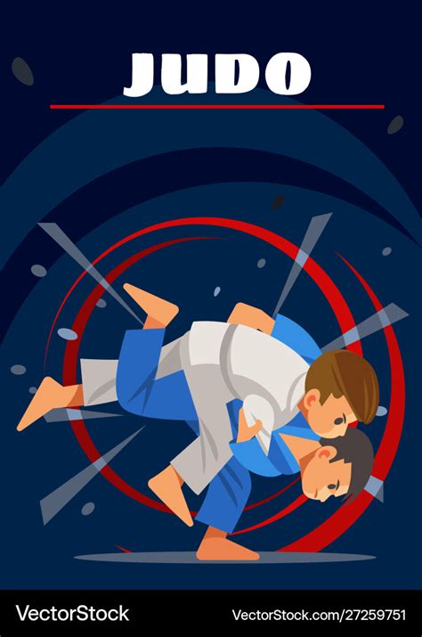 Judo poster kids sports Royalty Free Vector Image