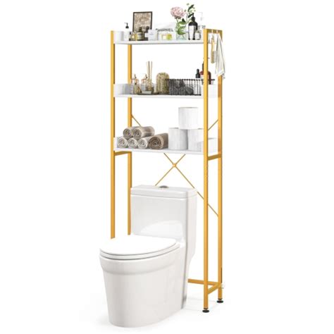 Costway 3 Tier Over The Toilet Bathroom Shelf Metal Frame Space Saver