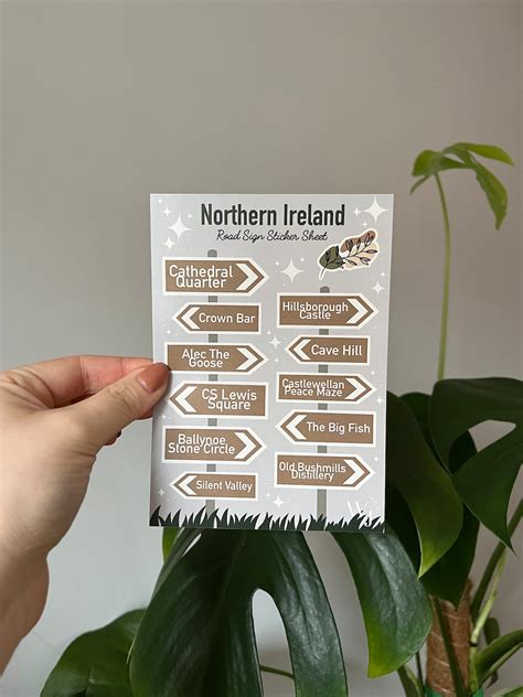 Purple Northern Ireland Road Sign Sticker Sheet for Scrapbooking ...