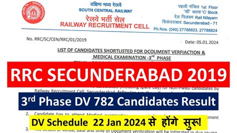 RRC 01 2019 Group D Shortlisted Candidates For 3rd Phase Document