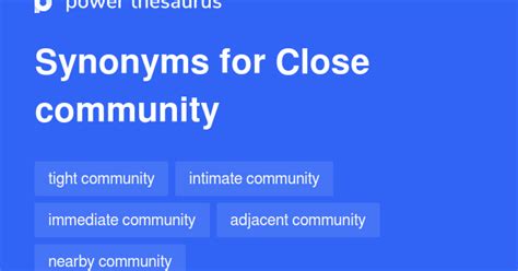 CLOSE COMMUNITY Synonyms: 107 Similar Phrases