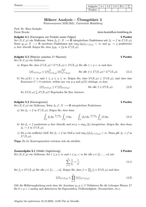 Sheet Blatt Wise Uni Heidelberg Ana Iii Namen Aufgabe