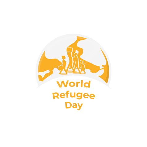 World Refugee Day Vector Hd Images Yellow Illustration People World