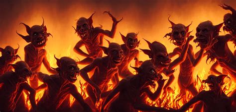 Krea Oil Matte Painting Closeup Portrait Of Ugly Creepy Goblins