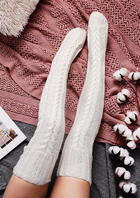 Winter Soft Warm Over Knee Extra Long Knitted Socks Idearock