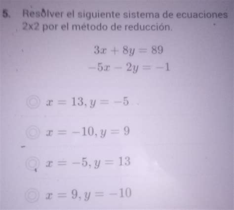 Solved Resolver El Siguiente Sistema De Ecuaciones Por El