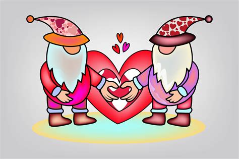 Valentine S Day Gnomes Clipart Graphic By Creative Art · Creative Fabrica