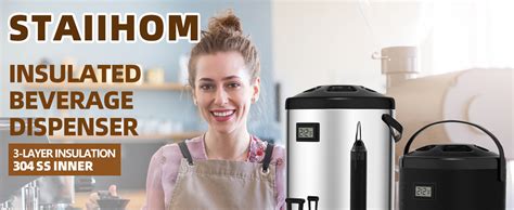 Amazon Insulated Beverage Dispenser 2 2 Gallon 304 Stainless Steel Thermal Hot Beverage