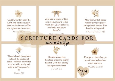 Anxiety Scripture Cards Bible Verse Cards Printable Prayer Cards