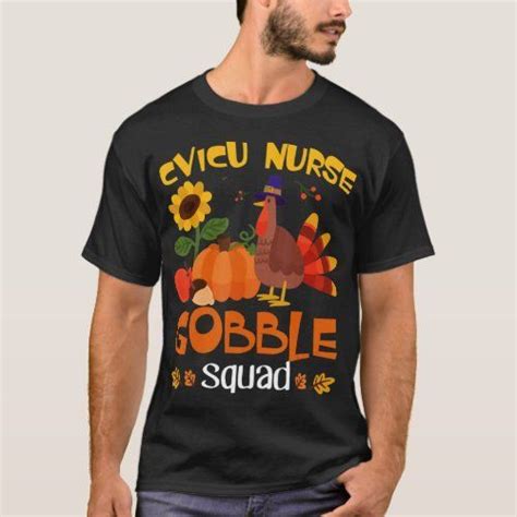 Funny Thanksgiving Turkey T Shirt For Cvicu Nurses Gobble Squad