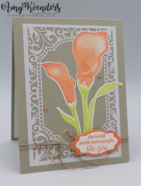 Stampin Up Lasting Lily With Part Of My Story Card Stamp With Amy K