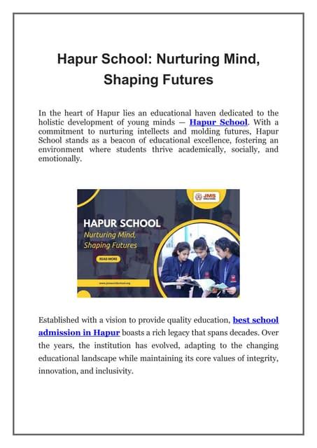 Hapur School Nurturing Mind Shaping Futurespdf