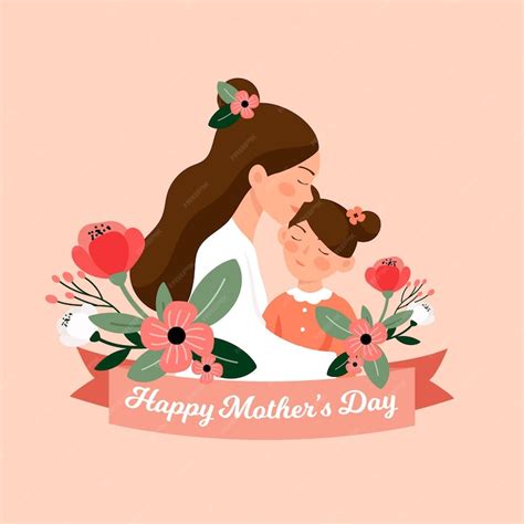 Free Vector Floral Mothers Day Illustration