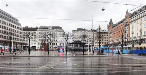 Norrmalmstorg Stockholm Square Bus Stop Public Toilet Bicycle