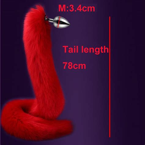 Cm Super Long Fox Tail Anal Plug Faux Fur Tail Metall Butt Plug