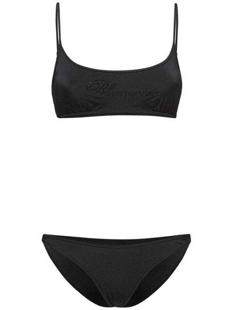 Buy Blumarine Embellished Logo Bikini Set Black At Off Editorialist