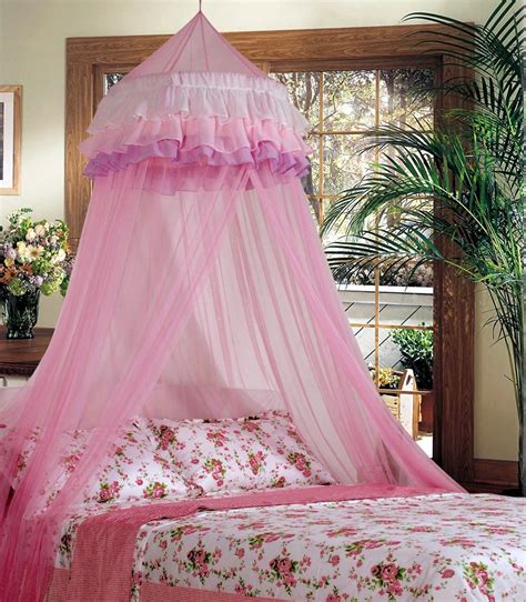 Elegant Lace Bed Mosquito Netting Mesh Canopy Princess Round Dome