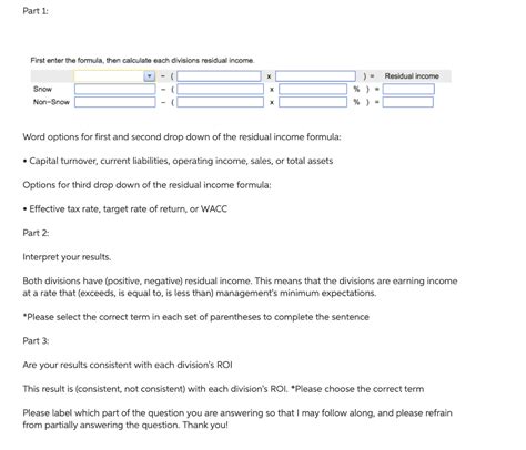 Residual Income Formula