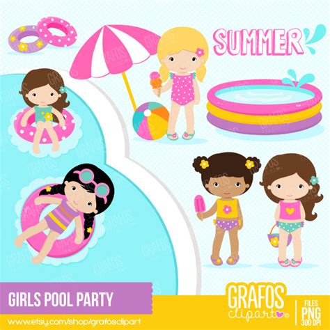 girl in pool clipart - Clip Art Library