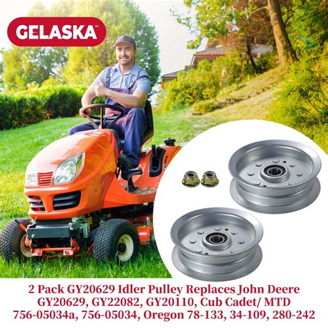 GELASKA 2 Pack GY20629 Idler Pulley Replaces John Deere GY20629 Idler