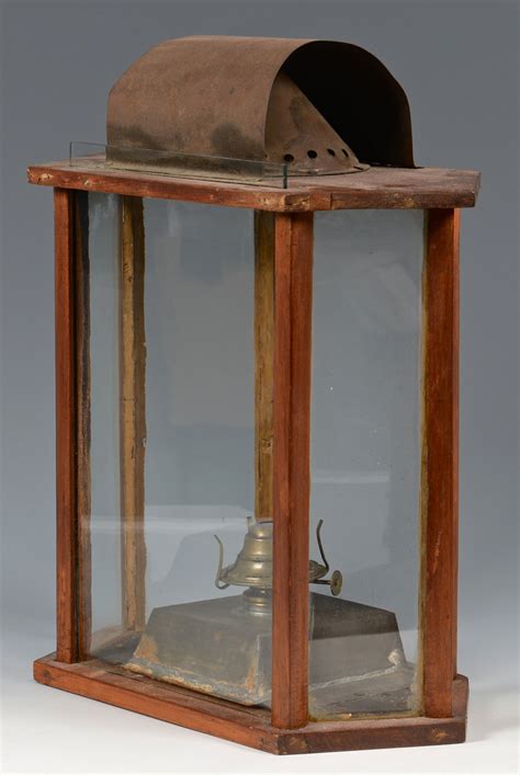 Lot American Wooden Primitive Lantern Case Auctions