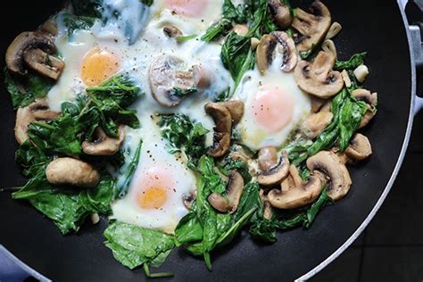 Keto Eggs Spinach And Mushrooms Breakfast Skillet Low Carb Alpha