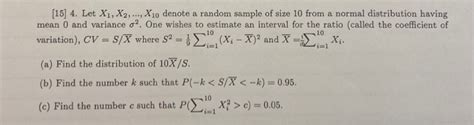 Solved 15 4 Let X1 X2 X10 Denote A Random Sample