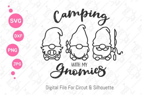 Camping With My Gnomies Svg Gnome Camp Illustration Par CRStocker