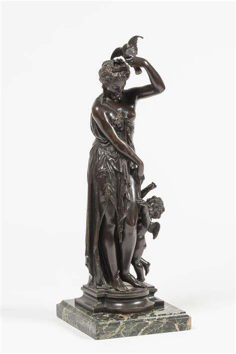 Bid Now Jean Bulio 1827 1911 Vénus Et Cupidon Bronze à Patine Brune