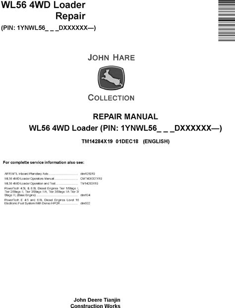 John Deere Jd C Backhoe Loader Technical Manual Tm Pdf