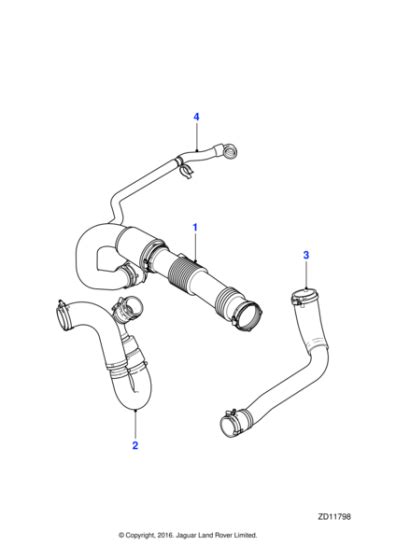 C2d48908 Jaguar Inter Cooler Outlet Hose Jaguar Land Rover Classic Parts