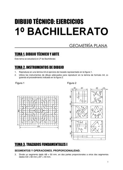 DIBUJO TÉCNICO EJERCICIOS 1º BACHILLERATO