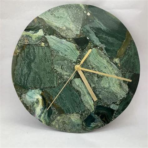 Moss Agate Round Wall Clock At Rs Piece Agate Clocks In Jaipur