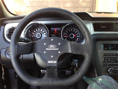 Ford Racing Sparco Steering Wheel Installed