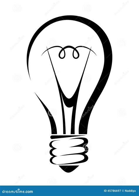 Light Bulb Vector Black Silhouette Stock Vector Illustration Of Object Monochrome 45786697