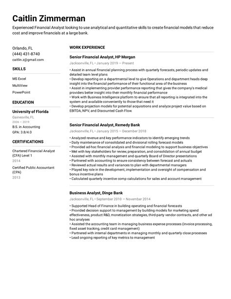 Financial Analyst Resume Example & Writing Tips for 2022