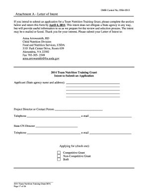 Fillable Online Fns Usda Attachment A Letter Of Intent Fax Email Print