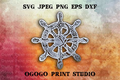 Ship S Wheel SVG 3D Layered Mandala Graphic By Ogogo Print Creative