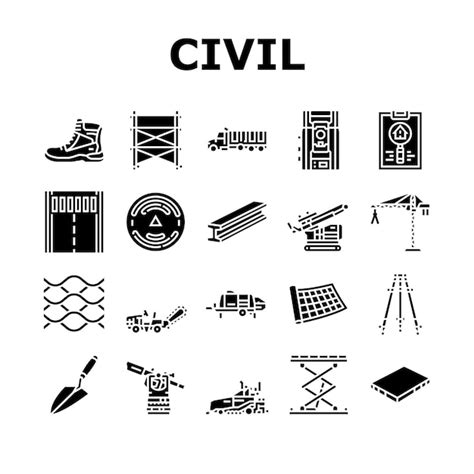 Premium Vector Civil Engineer Industry Building Icons Set Vector